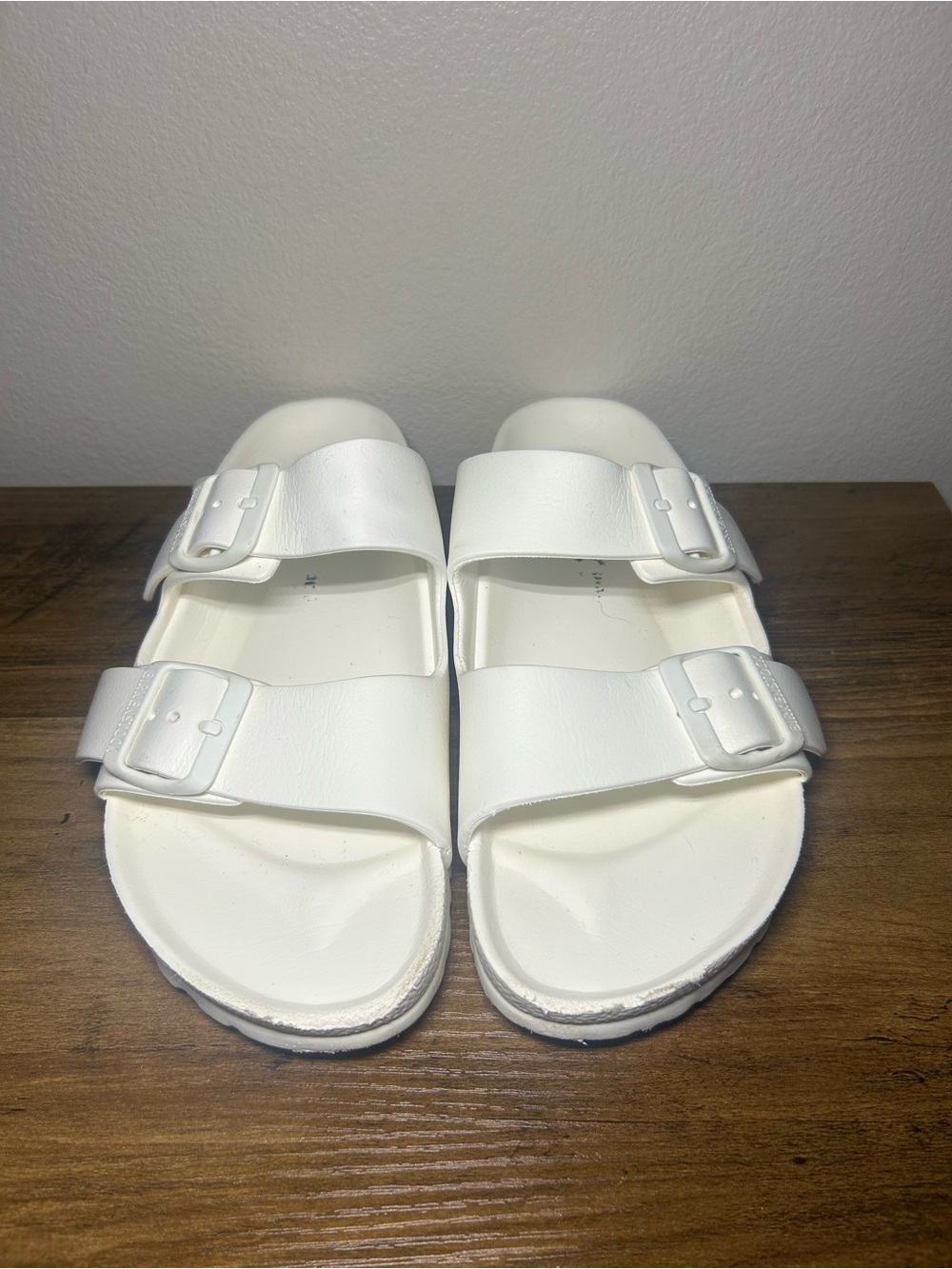 Birkenstock White Double-Buckle Sandals